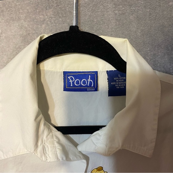 Disney White Shirt Women Large Winnie the Pooh Piglet Tigger Embroidered *Flaw - Picture 9 of 15